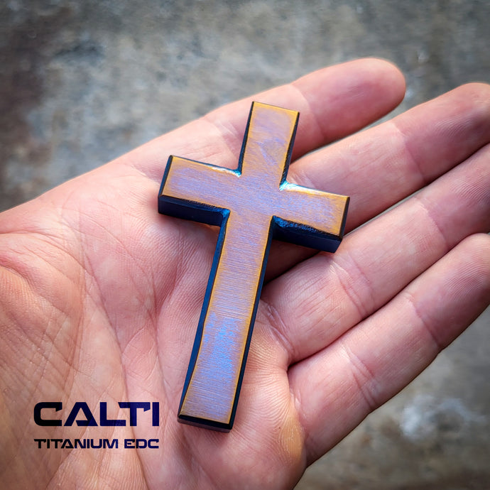 Custom Titanium Cross Necklace/Keychain: Hypoallergenic Christian Accessory