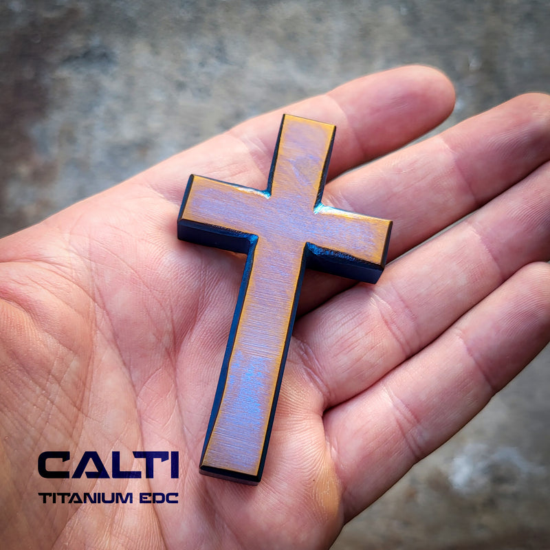 Load image into Gallery viewer, Custom Titanium Cross Necklace/Keychain: Hypoallergenic Christian Accessory
