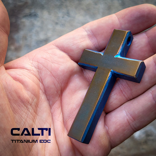 Custom Titanium Cross Necklace/Keychain: Hypoallergenic Christian Accessory