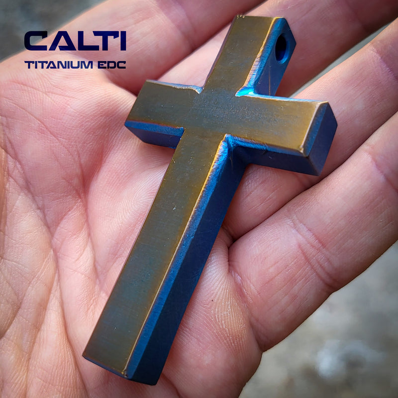 Load image into Gallery viewer, Custom Titanium Cross Necklace/Keychain: Hypoallergenic Christian Accessory

