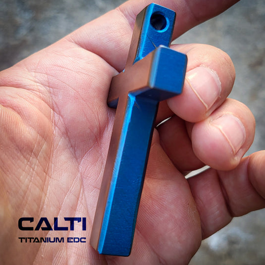 Custom Titanium Cross Necklace/Keychain: Hypoallergenic Christian Accessory