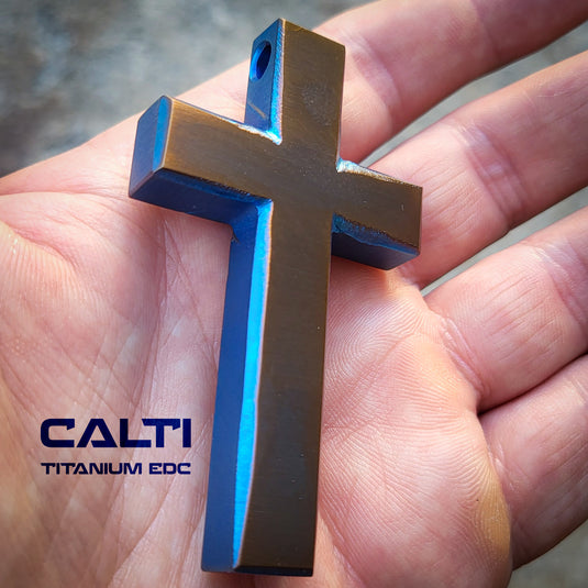 Custom Titanium Cross Necklace/Keychain: Hypoallergenic Christian Accessory