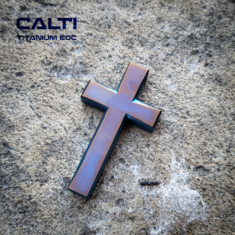 Load image into Gallery viewer, Custom Titanium Cross Necklace/Keychain: Hypoallergenic Christian Accessory
