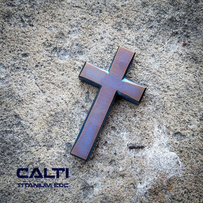 Load image into Gallery viewer, Custom Titanium Cross Necklace/Keychain: Hypoallergenic Christian Accessory
