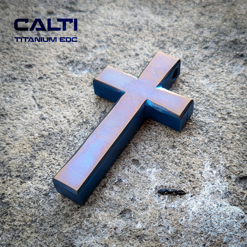 Load image into Gallery viewer, Custom Titanium Cross Necklace/Keychain: Hypoallergenic Christian Accessory
