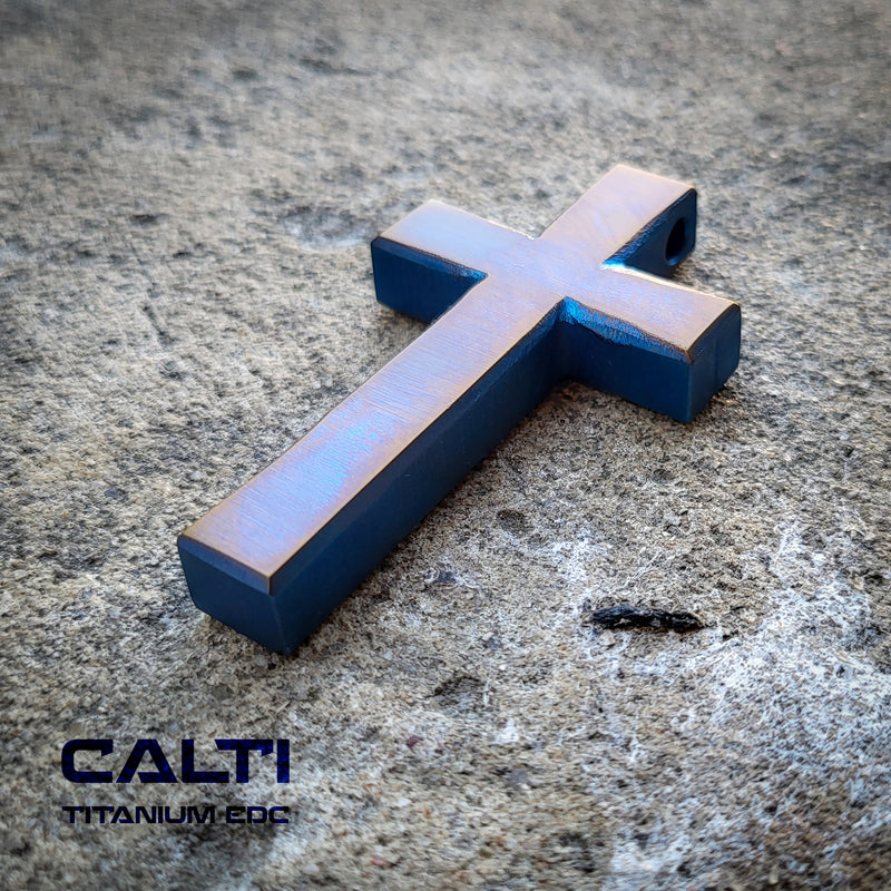 Load image into Gallery viewer, Custom Titanium Cross Necklace/Keychain: Hypoallergenic Christian Accessory
