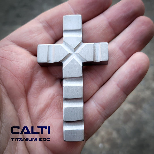 Custom Titanium Large Cross Necklace/Keychain: Hypoallergenic Christian Accessory