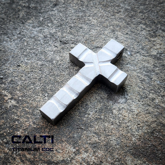Custom Titanium Large Cross Necklace/Keychain: Hypoallergenic Christian Accessory
