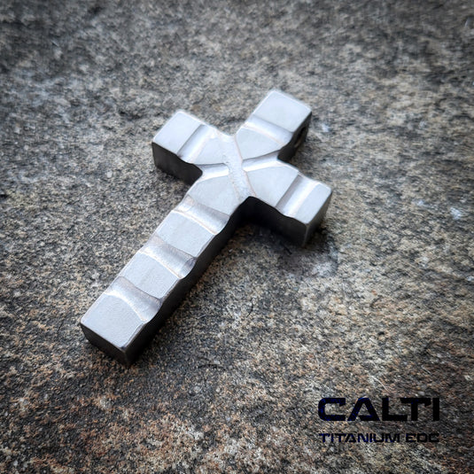 Custom Titanium Large Cross Necklace/Keychain: Hypoallergenic Christian Accessory
