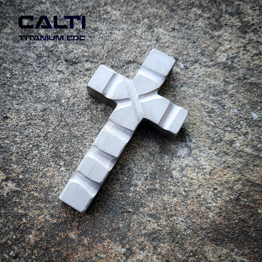 Custom Titanium Large Cross Necklace/Keychain: Hypoallergenic Christian Accessory