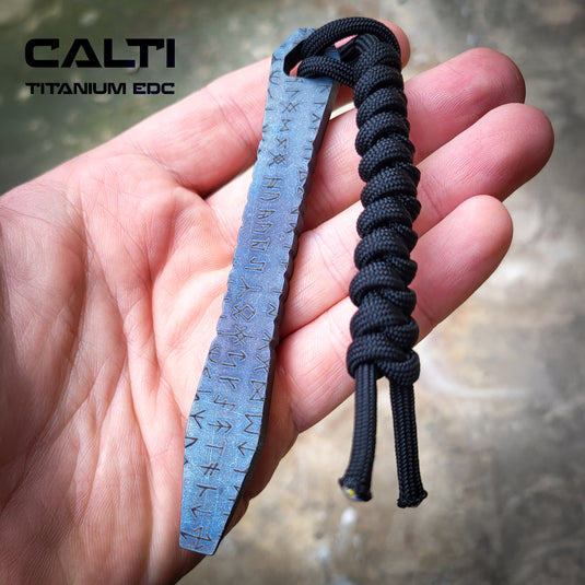 CALTI Slim Titanium Pocket Prybar: Ultra-Strong & Lightweight EDC Tool Customized Viking