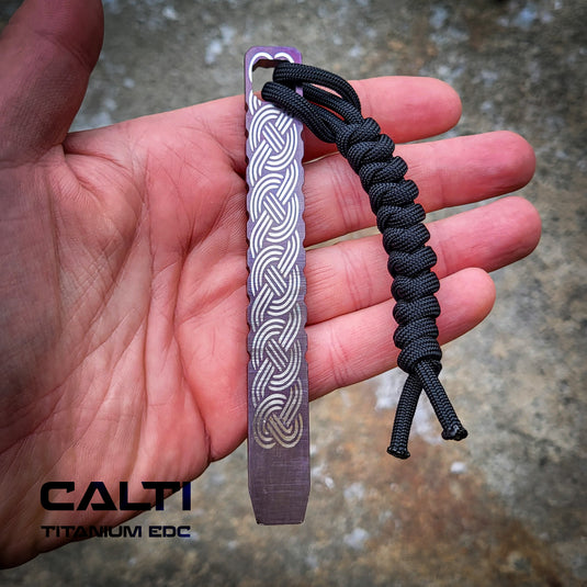 CALTI Slim Titanium Pocket Prybar: Ultra-Strong & Lightweight EDC Tool Customized Viking