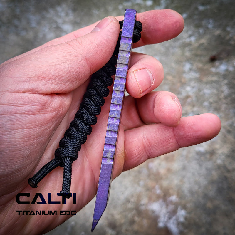 Load image into Gallery viewer, CALTI Slim Titanium Pocket Prybar: Ultra-Strong &amp; Lightweight EDC Tool Customized Geo Lines
