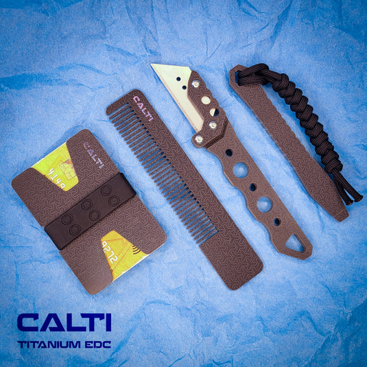 Custom Titanium Black Utility Blade Holder - EDC Pocket Knife & Box Cutter - Durable EDC Blade Holder
