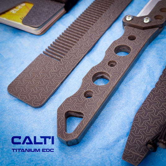 Ultimate Titanium EDC Collector’s Set – 4-Piece Tactical Gift Bundle: Utility Knife, RFID Wallet, Pocket Prybar & Grooming Comb