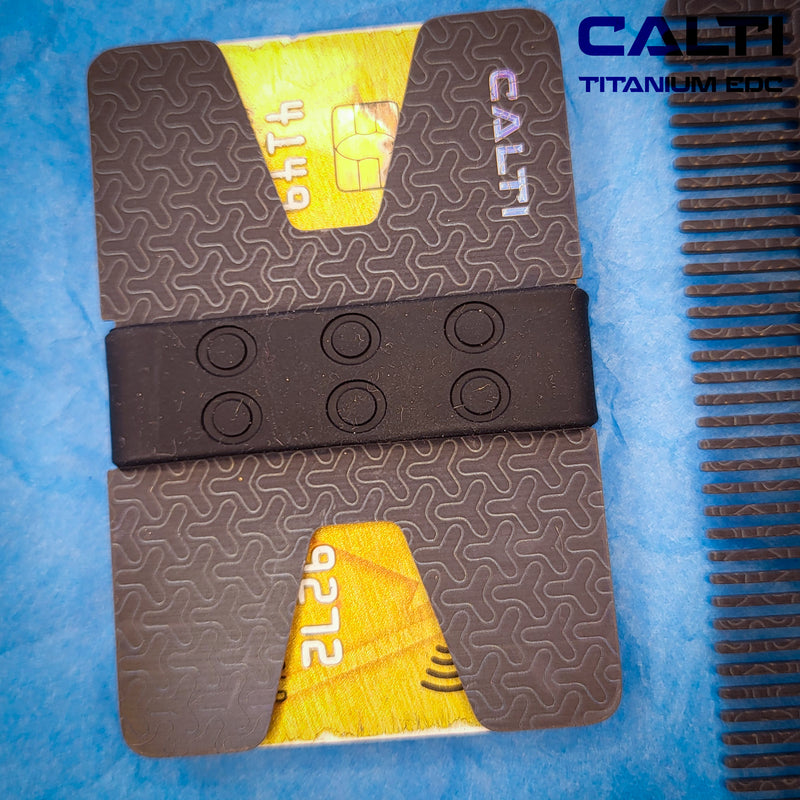 Load image into Gallery viewer, Ultimate Titanium EDC Collector’s Set – 4-Piece Tactical Gift Bundle: Utility Knife, RFID Wallet, Pocket Prybar &amp; Grooming Comb
