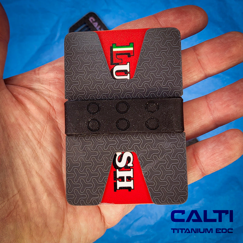 Load image into Gallery viewer, Ultimate Titanium EDC Collector’s Set – 4-Piece Tactical Gift Bundle: Utility Knife, RFID Wallet, Pocket Prybar &amp; Grooming Comb
