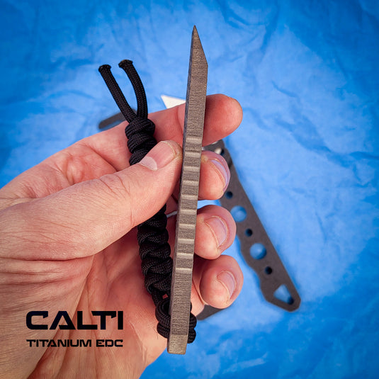 Ultimate Titanium EDC Collector’s Set – 4-Piece Tactical Gift Bundle: Utility Knife, RFID Wallet, Pocket Prybar & Grooming Comb