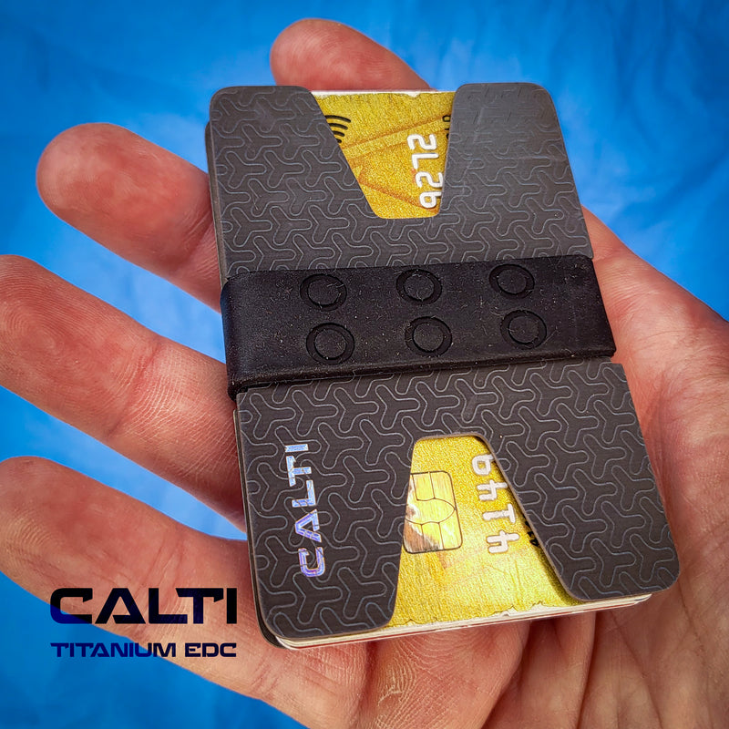 Load image into Gallery viewer, Ultimate Titanium EDC Collector’s Set – 4-Piece Tactical Gift Bundle: Utility Knife, RFID Wallet, Pocket Prybar &amp; Grooming Comb
