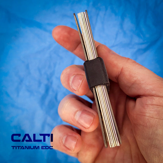 Ultimate Titanium EDC Collector’s Set – 4-Piece Tactical Gift Bundle: Utility Knife, RFID Wallet, Pocket Prybar & Grooming Comb