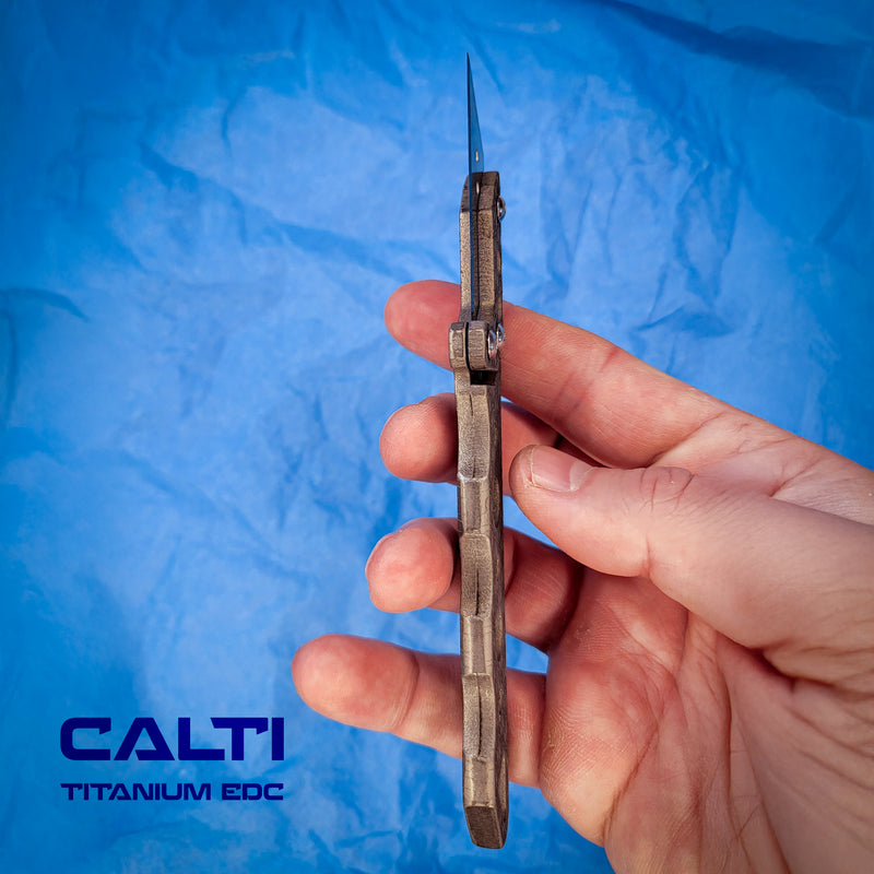 Load image into Gallery viewer, Ultimate Titanium EDC Collector’s Set – 4-Piece Tactical Gift Bundle: Utility Knife, RFID Wallet, Pocket Prybar &amp; Grooming Comb
