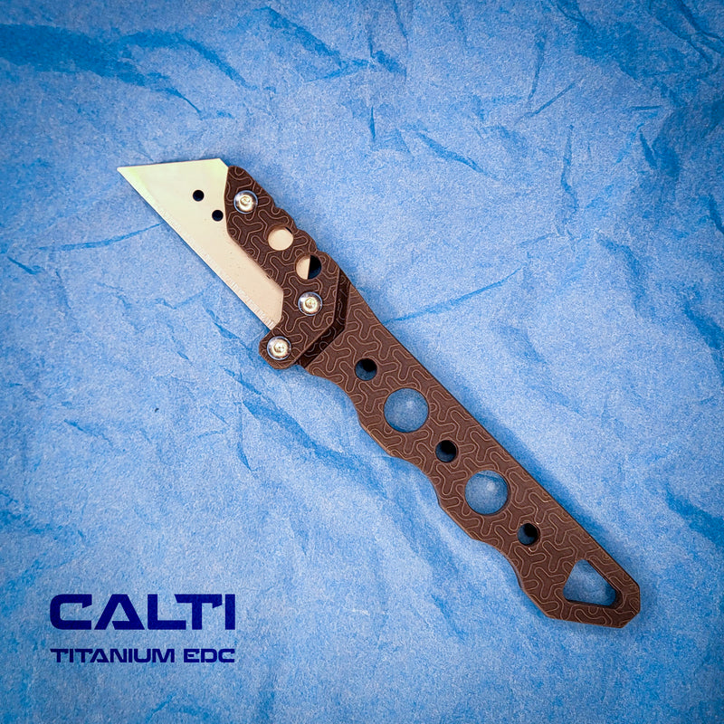 Load image into Gallery viewer, Custom Titanium Black Utility Blade Holder - EDC Pocket Knife &amp; Box Cutter - Durable EDC Blade Holder

