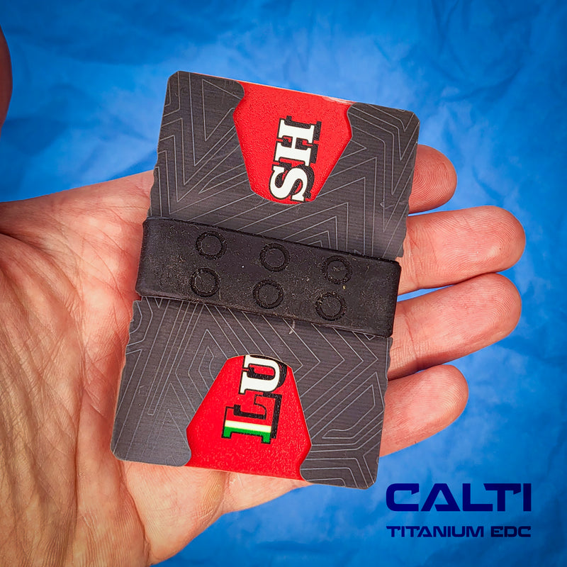 Load image into Gallery viewer, Ultimate Titanium EDC Collector’s Set – 5-Piece Tactical Gift Bundle: Utility Knife, RFID Wallet, Pocket Prybar, Hypoallergenic Cross &amp; Grooming Comb
