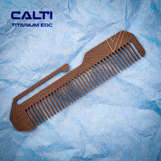 Titanium Black Comb from Calti with clip, edc tool, tactical tool, edc, every day carry, hair comd, titanium edc, tactical edc