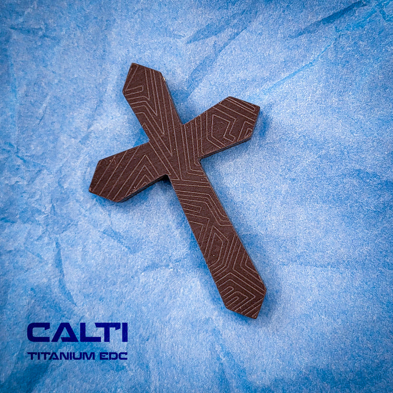 Load image into Gallery viewer, Titanium Black Cross, Hypoallergic Christian Custom Accessory, Necklace or Keychain, Christian Gift
