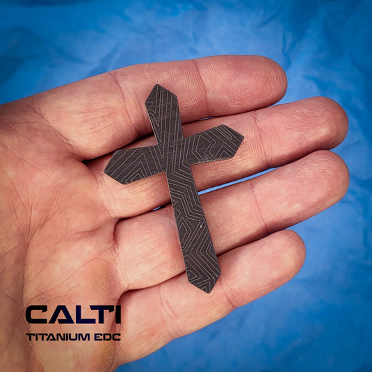 Titanium Black Cross, Hypoallergic Christian Custom Accessory, Necklace or Keychain, Christian Gift