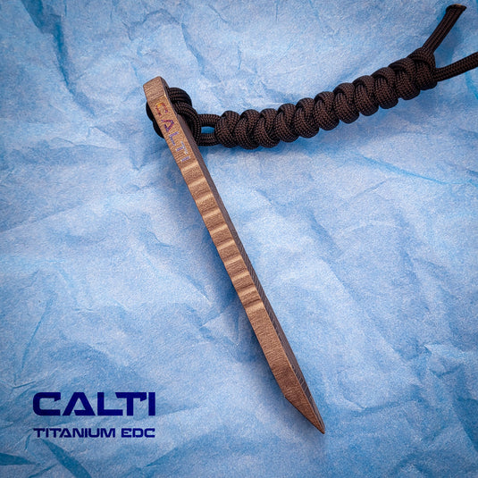 CALTI Slim Titanium Black Engraved Pocket Prybar: Ultra-Strong & Lightweight EDC Tool Customized