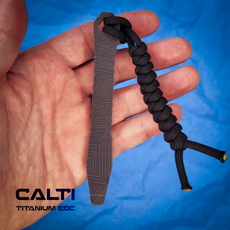 Load image into Gallery viewer, Ultimate Titanium EDC Collector’s Set – 5-Piece Tactical Gift Bundle: Utility Knife, RFID Wallet, Pocket Prybar, Hypoallergenic Cross &amp; Grooming Comb
