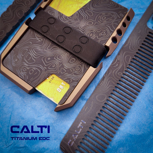 Ultimate Titanium EDC Collector’s Set – 3-Piece Tactical Gift Bundle: RFID Wallet, Pocket Prybar & Grooming Comb