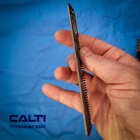 Custom Black Titanium Pocket Comb - Middle Size EDC Hair & Beard Tool by CALTI (Copy)