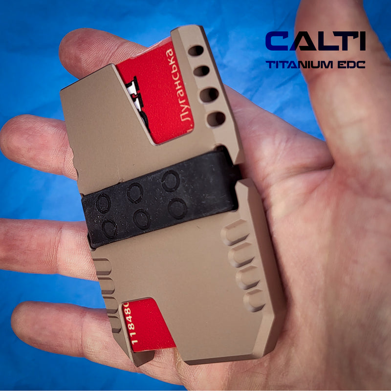 Load image into Gallery viewer, Ultimate Titanium EDC Collector’s Set – 3-Piece Tactical Gift Bundle: RFID Wallet, Pocket Prybar &amp; Grooming Comb
