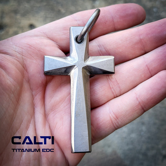Big Custom Titanium Cross, Hypoallergic Christian Custom Accessory, Necklace or Keychain