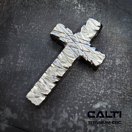 Custom Titanium Large Cross Necklace/Keychain: Hypoallergenic Christian Accessory