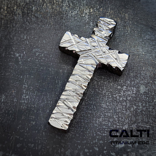Custom Titanium Large Cross Necklace/Keychain: Hypoallergenic Christian Accessory