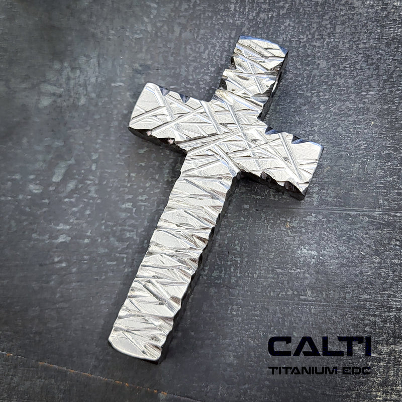 Load image into Gallery viewer, Custom Titanium Large Cross Necklace/Keychain: Hypoallergenic Christian Accessory
