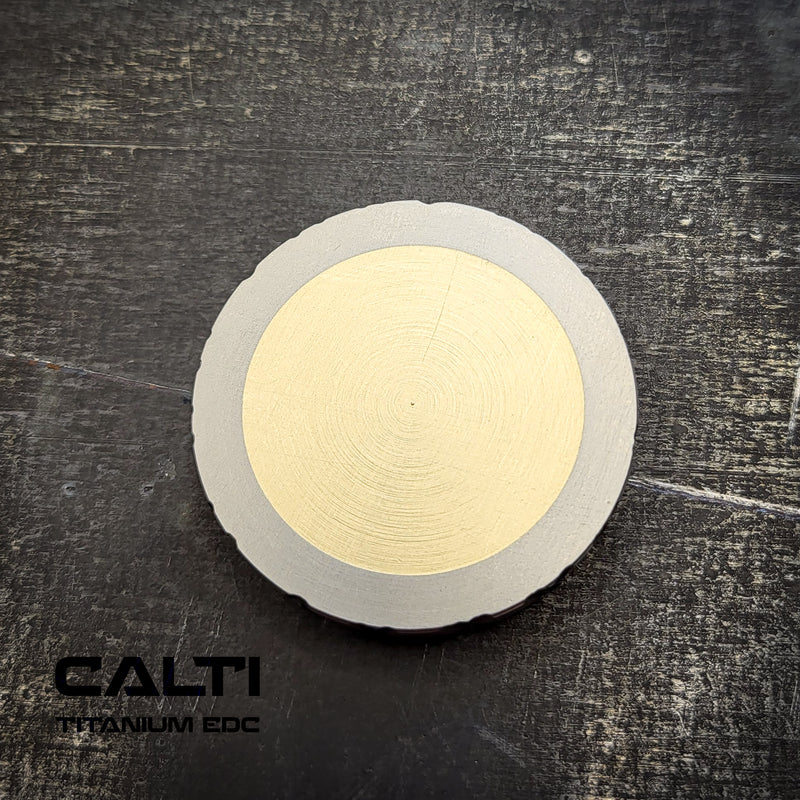 Load image into Gallery viewer, Titanium &amp; Brass EDC Challenge Coin | 35mm Hand-Finished Multi-Metal Token
