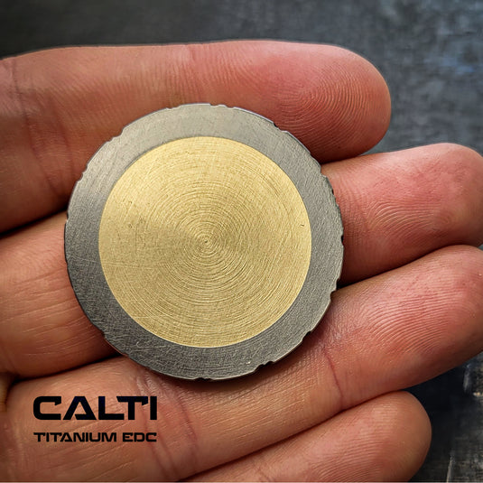 Titanium & Brass EDC Challenge Coin | 35mm Hand-Finished Multi-Metal Token