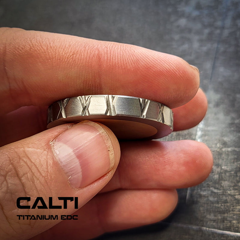 Load image into Gallery viewer, Titanium &amp; Brass EDC Challenge Coin | 35mm Hand-Finished Multi-Metal Token
