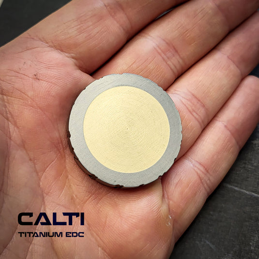 Titanium & Brass EDC Challenge Coin | 35mm Hand-Finished Multi-Metal Token