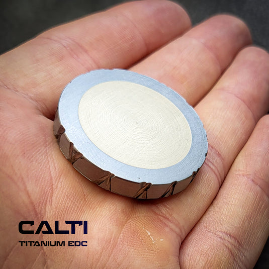 Titanium & Brass EDC Challenge Coin | 35mm Hand-Finished Multi-Metal Token