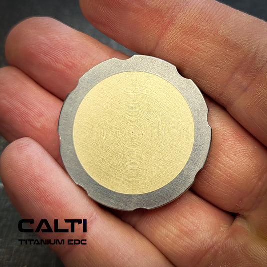 Titanium & Brass EDC Challenge Coin | 35mm Hand-Finished Multi-Metal Token