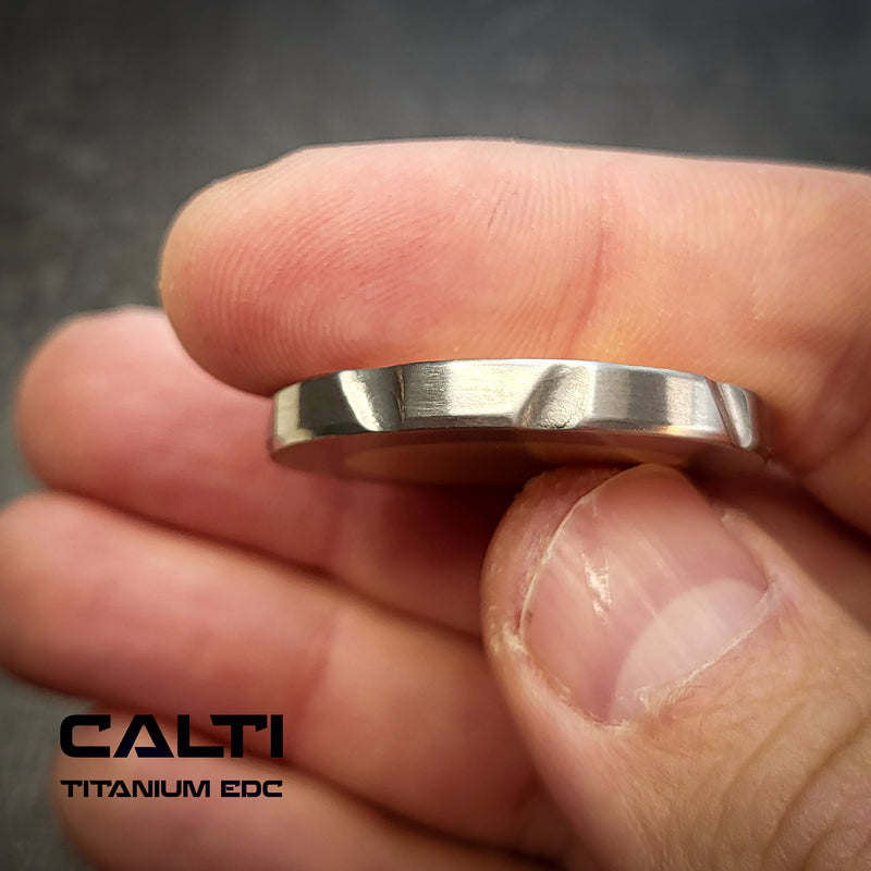 Load image into Gallery viewer, Titanium &amp; Brass EDC Challenge Coin | 32mm Hand-Finished Multi-Metal Token
