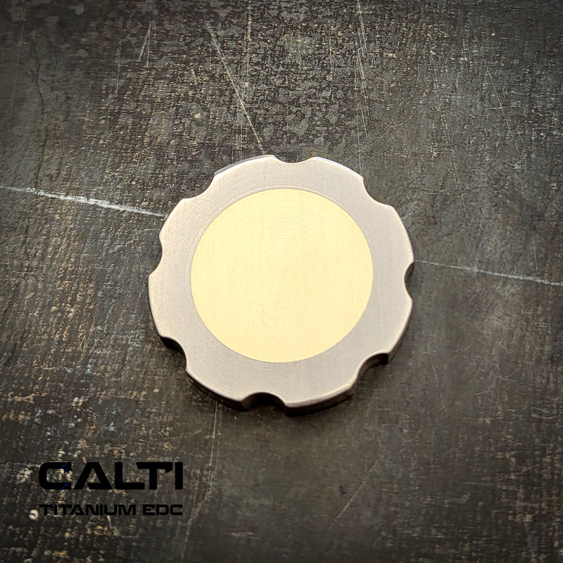 Load image into Gallery viewer, Titanium &amp; Brass EDC Challenge Coin | 32mm Hand-Finished Multi-Metal Token
