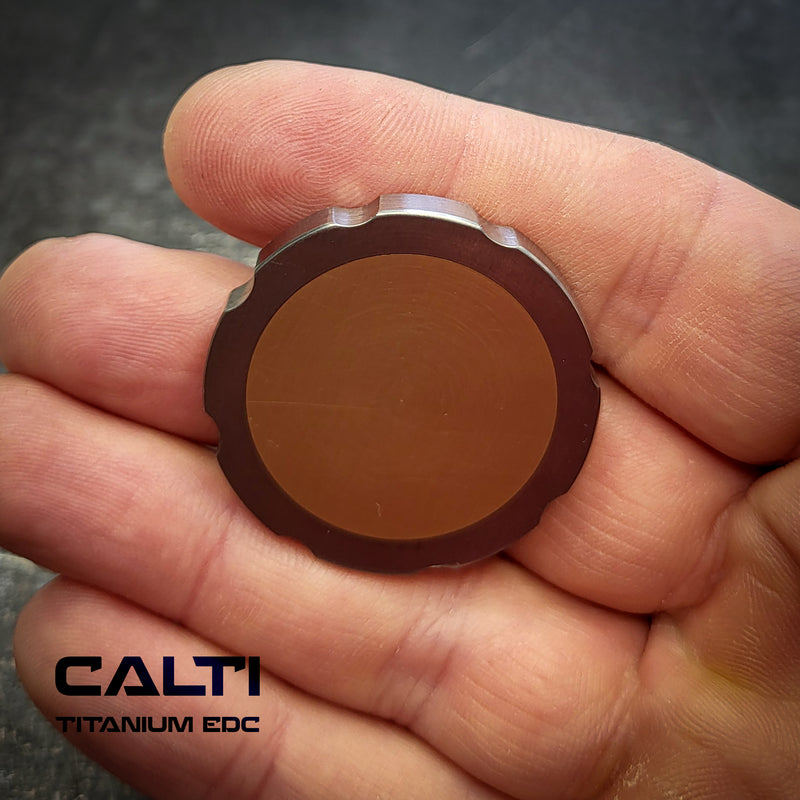 Load image into Gallery viewer, Titanium &amp; Brass EDC Challenge Coin | 35mm Hand-Finished Multi-Metal Token

