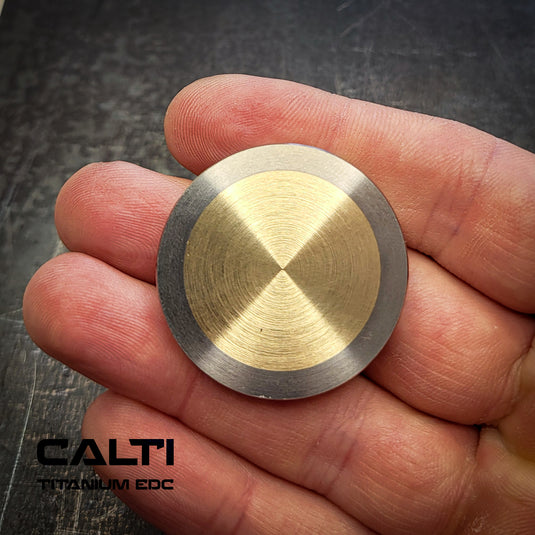 Titanium & Brass EDC Challenge Coin | 35mm Hand-Finished Multi-Metal Token