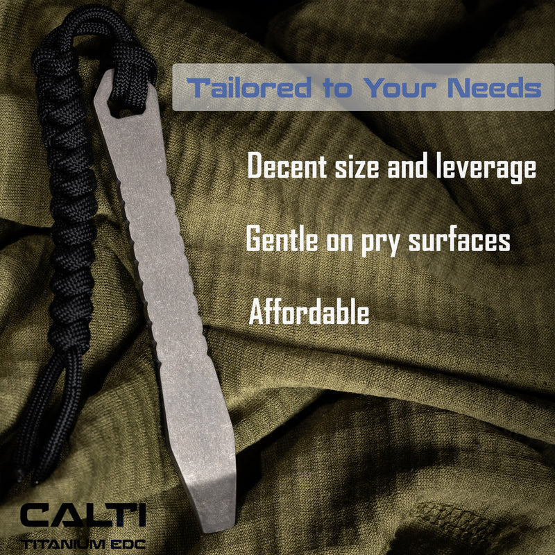Load image into Gallery viewer, CALTI Slim Titanium Pocket Prybar: Ultra-Strong &amp; Lightweight EDC Tool (Stonewashed or Anodized)
